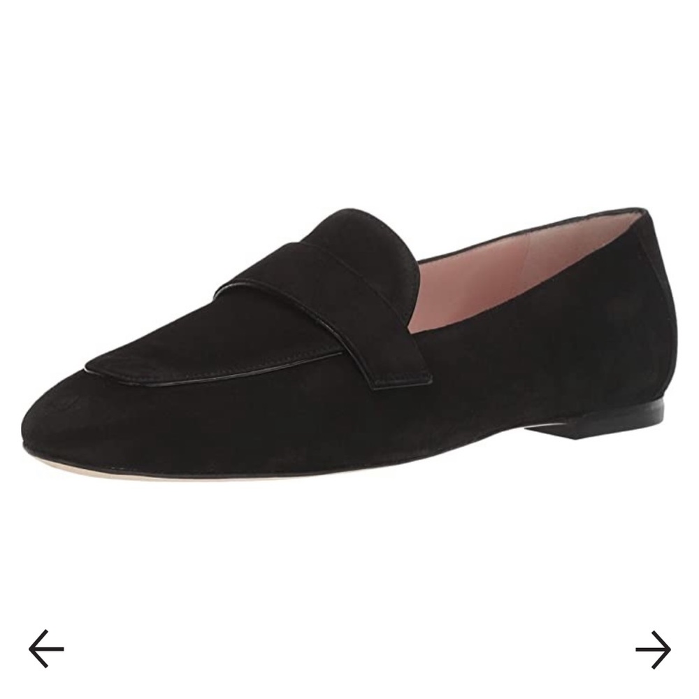 Stuart Weitzman Payson Flat Loafer (Black Suede) Women's Shoes, US8